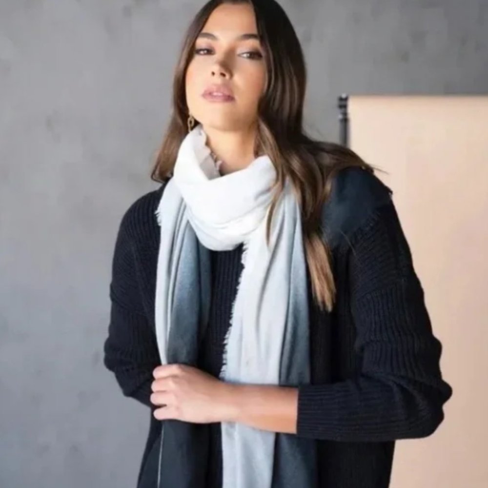 Carly Cushine NWT Grey Horizon Ombre Scarf - Picture 2 of 3